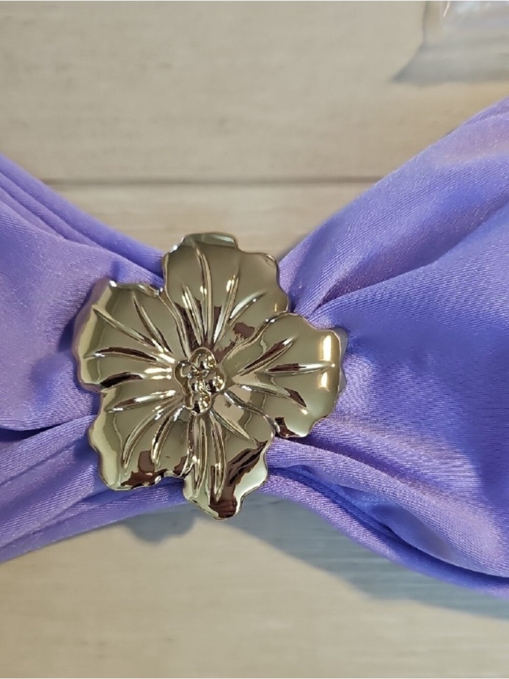 Bikini top only shimmery lavender fabric new size XL